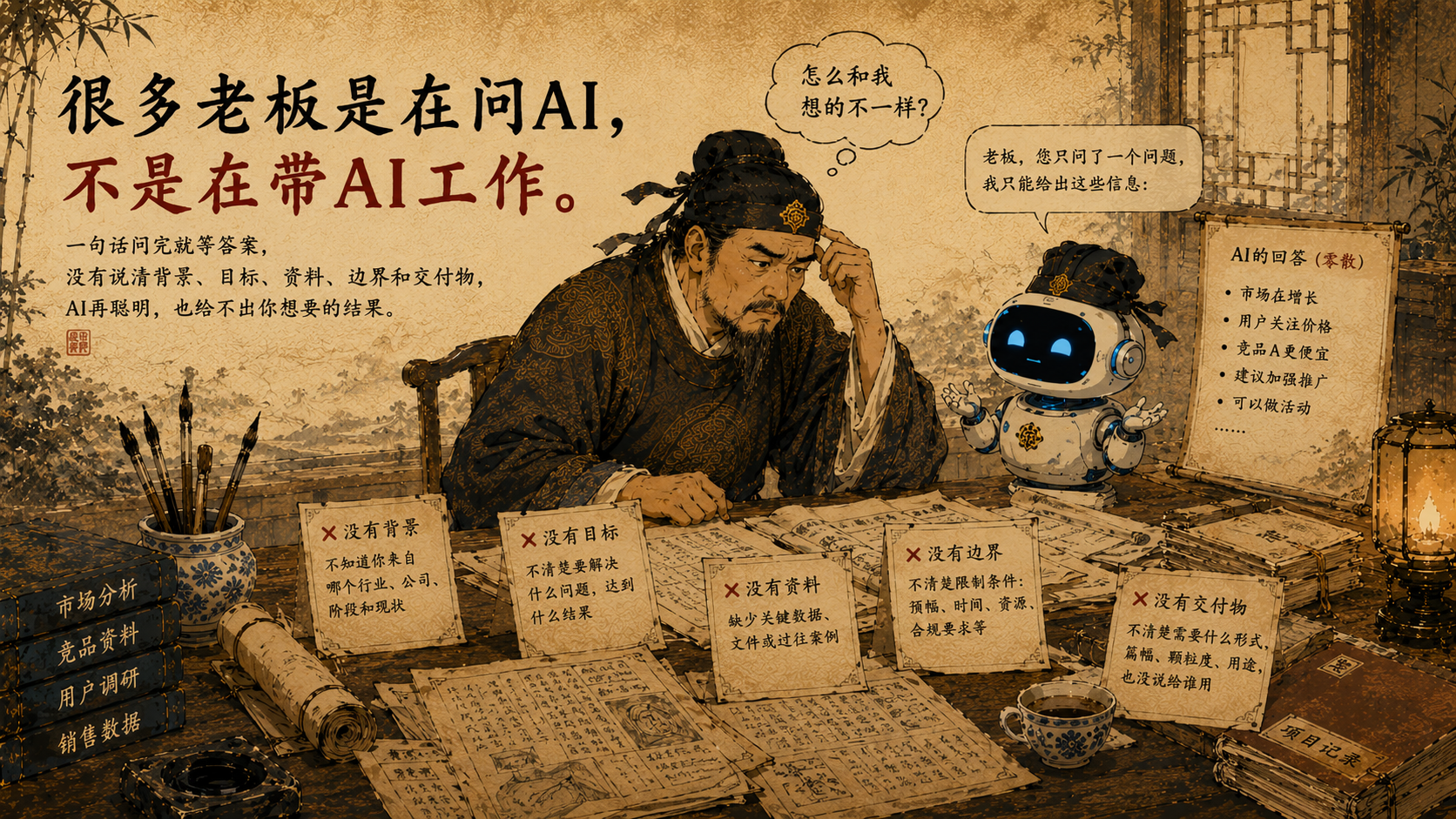 很多老板是在问AI,不是在带AI工作